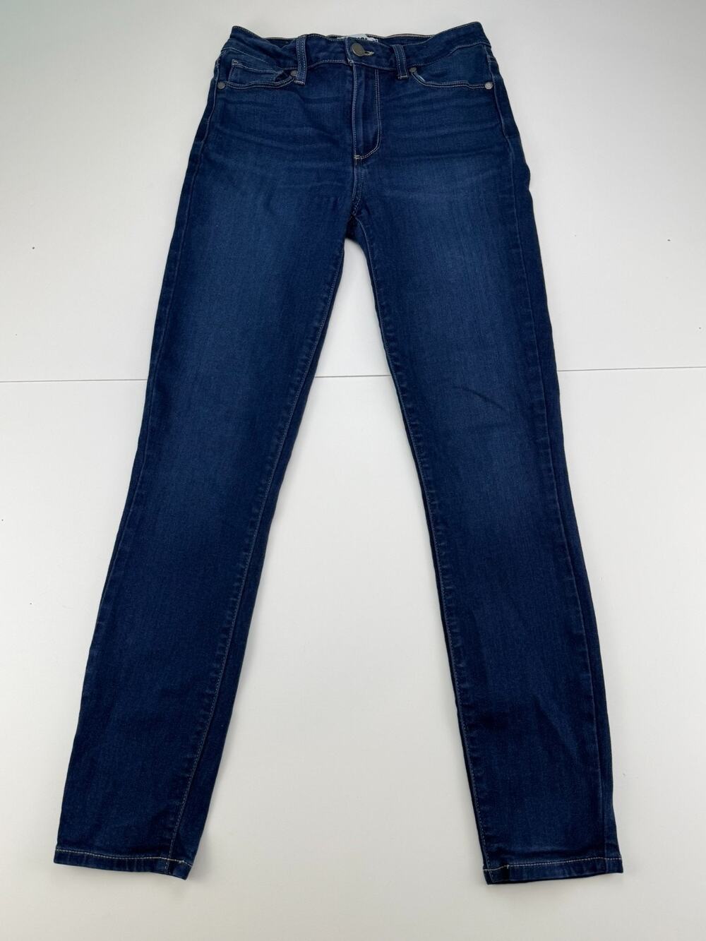 PAIGE Hoxton Ankle Jeans 26 Dark Wash Skinny High Rise Stretch Denim Blue